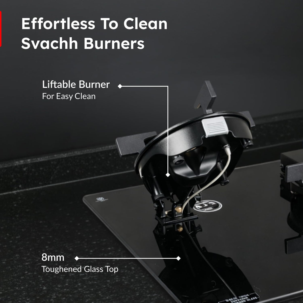Prestige Svachh Efficia Hob 03 AI (with Toughened Glass Top Multi Spark Ignition System & 3 Brass Burners)