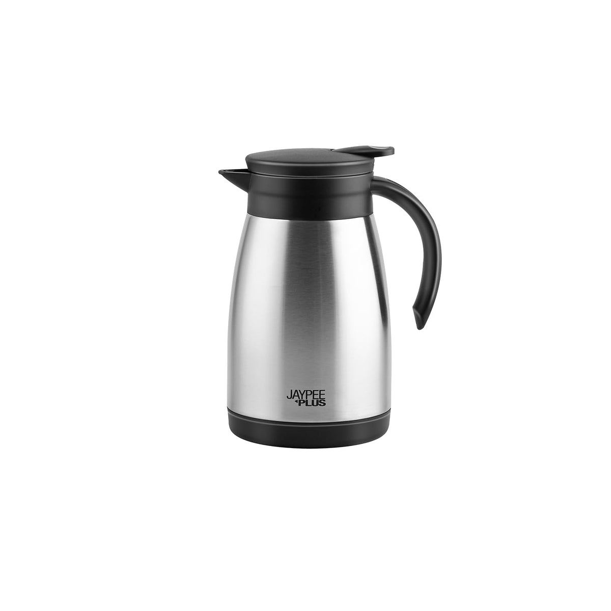 Jaypee Plus Elegant ISI Certified Stainless Steel Insulated Carafe 750 ml Kettle Double Wall Vacuum Flask Heat & Cold Retention Easy to Carry for Kitchen, Office, Outdoor & Restaurant,Silver
