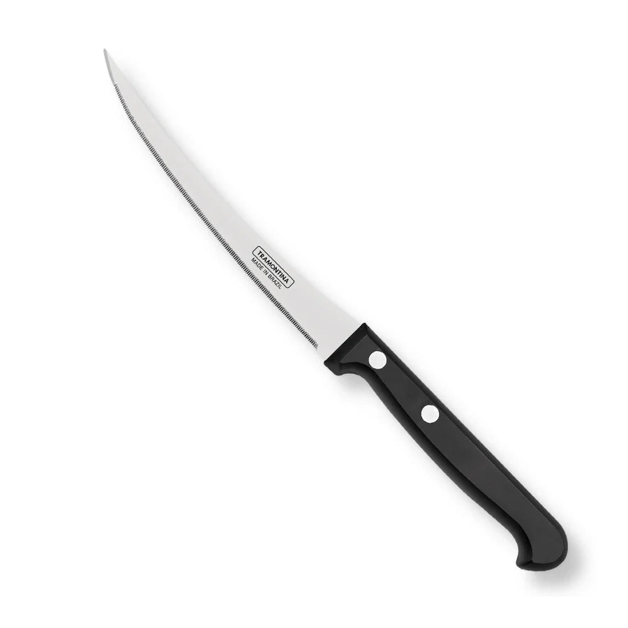 Tramontina Ultracorte 5" Antimicrobial Stainless Steel Tomato Knife Micro Serrated Blade - Polypropylene Handle (Black)