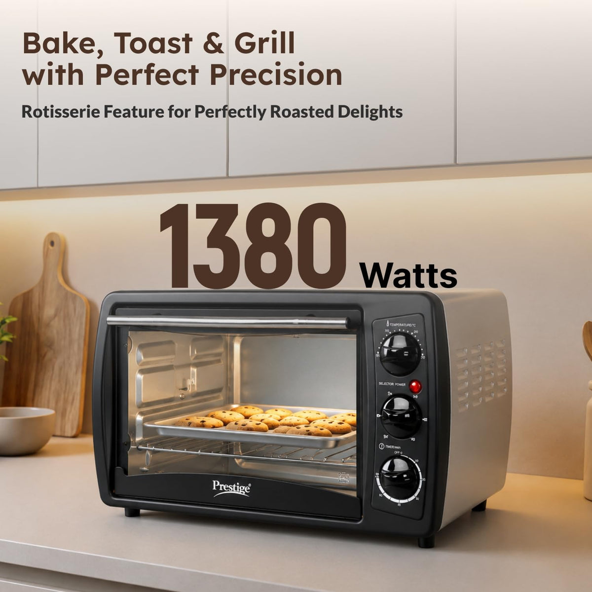 Prestige POTG 19 PCR 19 Liters Oven Toaster Grill, Black