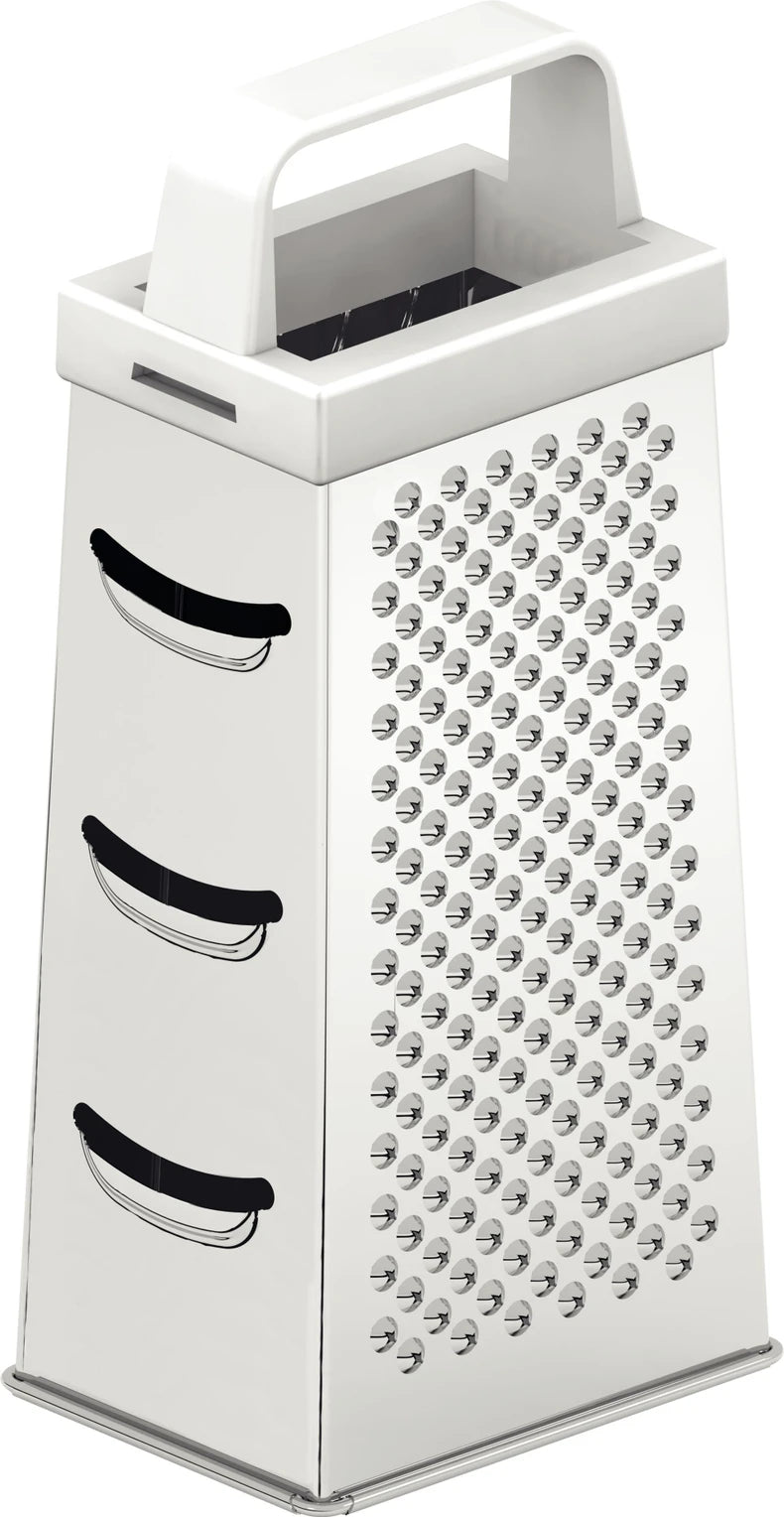 Tramontina Utilitá 4-Sided in Stainless Steel with White ABS Handle Vegetable & Fruit Grater (1 Grater)