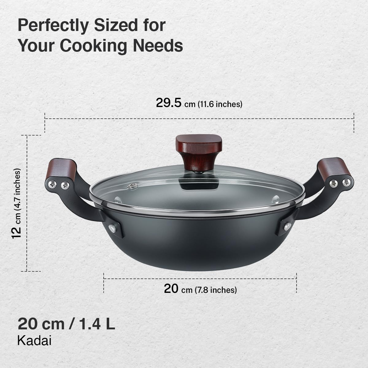 Prestige Castlite Patterned Enamel Coated Cast Iron Kadai 20cm/1.4L | High Heat Retention, Rust-Proof | Gas & Induction Compatible | Low-Oil Cooking | Stay-Cool Handles | Easy Clean | 15Y Warranty