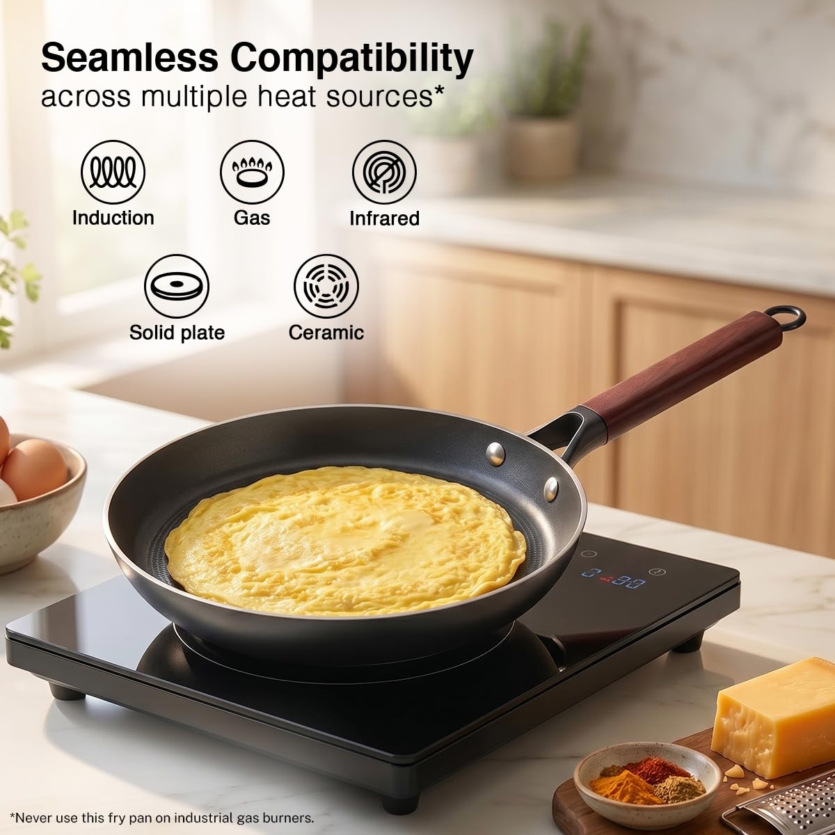 Prestige Castlite Patterned Enamel Coated Cast Iron Fry Pan 20cm/0.9L | High Heat Retention, Rust-Proof | Gas & Induction Compatible | Low-Oil Cooking | Stay-Cool Handle | Easy Clean | 15Y Warranty