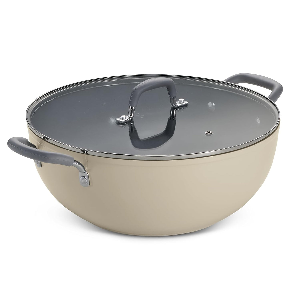 TRAMONTINA Velo 26cm / 4L Kadai with Lid Beige