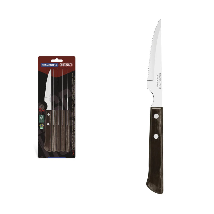 TRAMONTINA Polywood Knives (set of 6 – Brown)