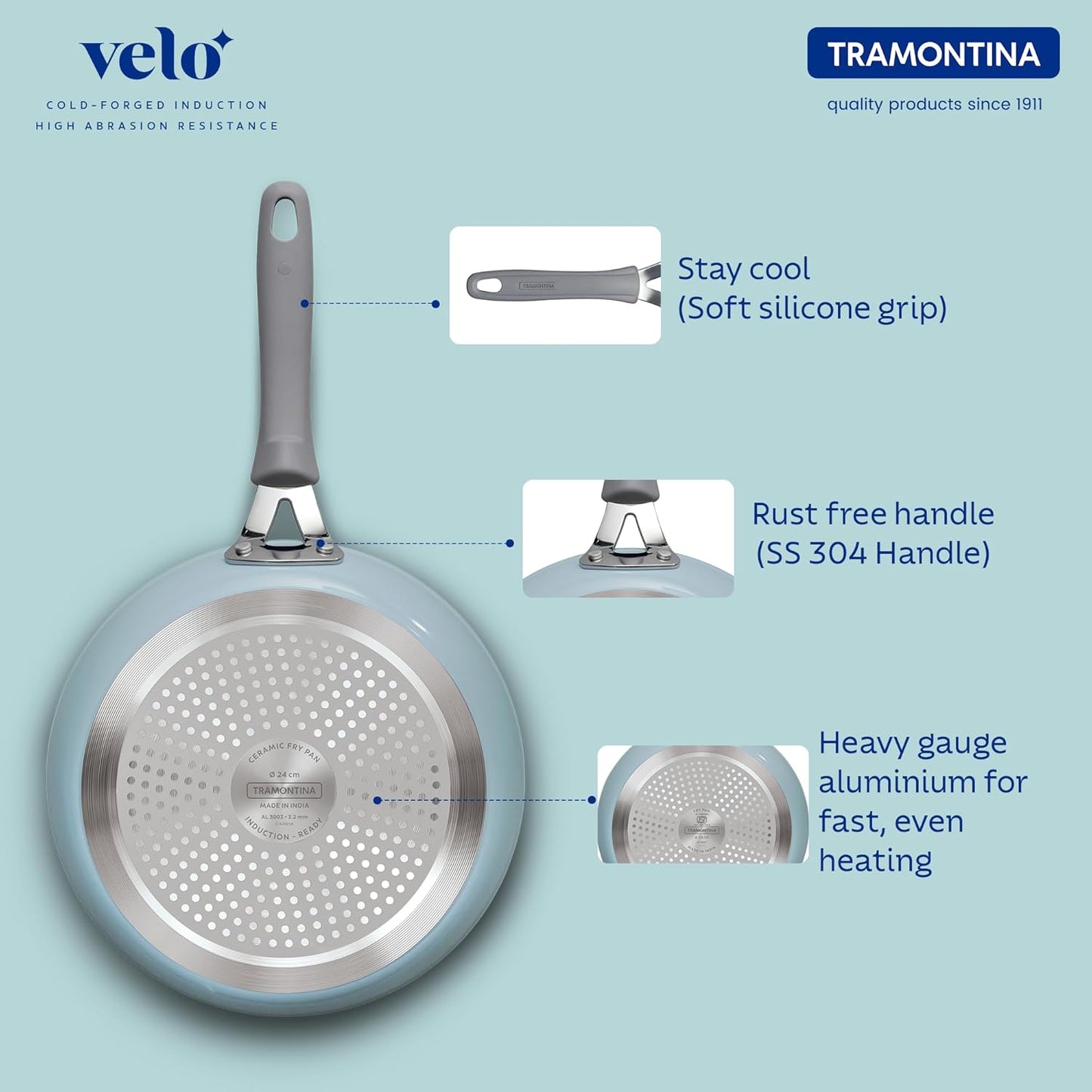 TRAMONTINA Velo Forged Fry Pan 20 cm - Sea