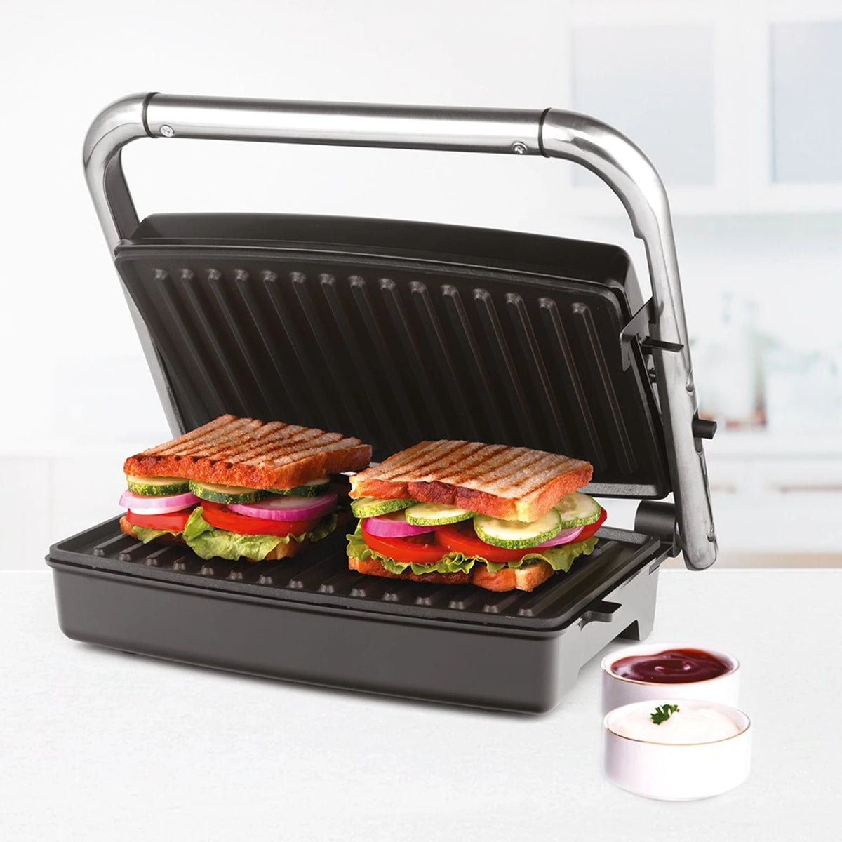 BOROSIL Jumbo Grill Sandwich Maker (Black)
