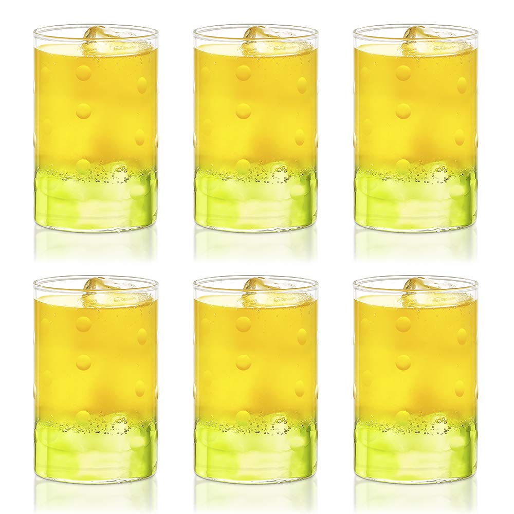 Borosil 295ml 6pc Transparent Drinking Glass | Borosilicate Glass Tumblers for Water, Cold Drinks, Juice | Flame Proof, Microwave & Dishwasher Safe | for Daily use & Gifting (Medallions)