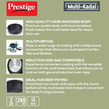 Prestige Aluminum Multi Kadai, 4.5 Litres/280mm, Black