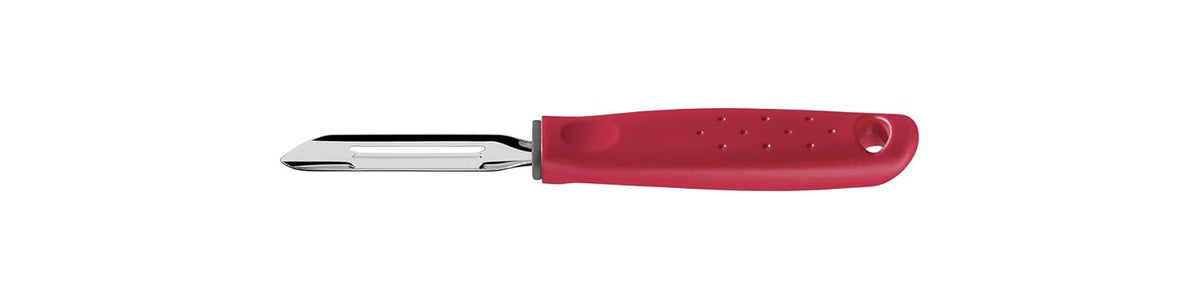 Tramontina Utilita Stainless-Steel Potato Peeler – Red Polypropylene Handle – Ideal for Peeling Potatoes, Carrots, Cucumbers, & More