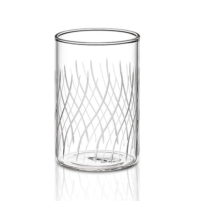 Borosil Vision Cascade Cut 295ml Set of 6 pcs Transparent Drinking Glass | Borosilicate Glass Tumblers for Water, Cold Drinks, Juice| Flame Proof, Microwave & Dishwasher Safe | For Daily use & Gifting