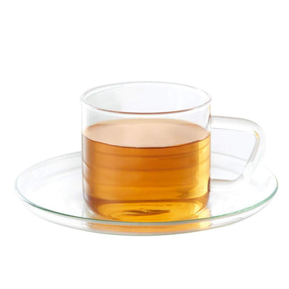 Borosil Radius 6pc Cup and Saucer Set | Borosilicate Glass Tea/Coffee Cup (170ml x 6 Each) | Microwave Safe, Scratch Resistance, Lightweight | for Chai, Green Tea, Milk | Transparent