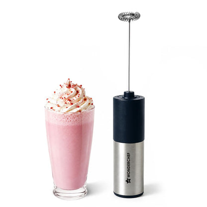 Wonderchef Regalia 6W Milk Frother for Coffee - Handheld Battery-Operated for Coffee, Lattes, Lemonade, Hot Chocolates and Shakes - Black