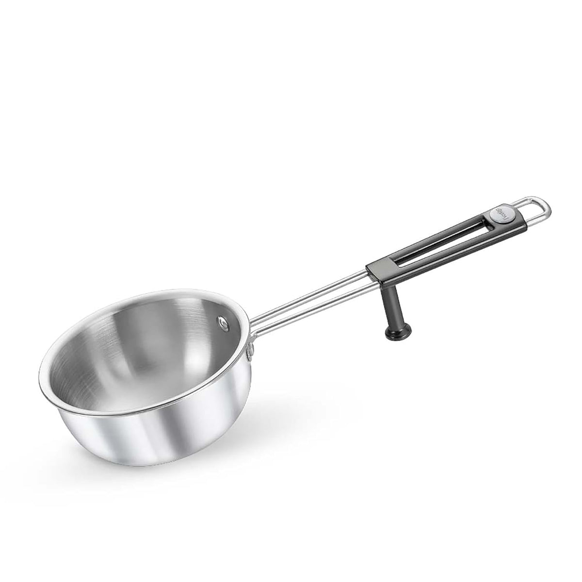 Prestige 11cm/300ml Tri-Ply Stainless Steel Splendor Tadka Pan| Gas & Induction Compatible| Rimmed Edge| in-Built Stand| Heat Resistance Handle| Thick Gauge