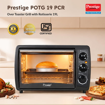 Prestige POTG 19 PCR 19 Liters Oven Toaster Grill, Black