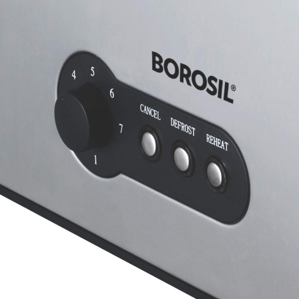 Borosil 1500W Krispy Pop-up Toaster | 4 Slice Automatic Pop up | Toasting, Reheating & Defrosting Options | Removable Bread Crumb Tray | 7 Temprature Settings | Cord Winder | 2 Years Warranty