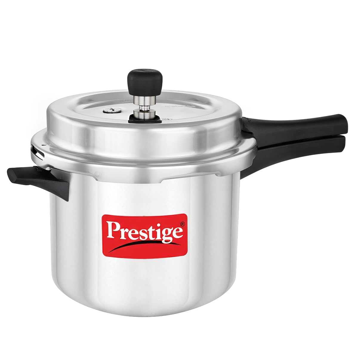 Prestige Popular Plus Svachh Virgin Aluminium Spillage Control Outer Lid Pressure Cooker, 5 L (Silver), 5 Liter