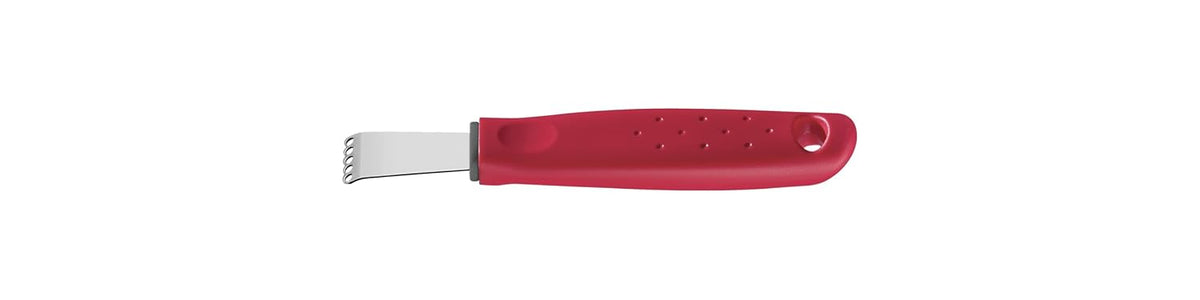 Tramontina Utilita Stainless Steel Lemon Grater – Red Polypropylene Handle – Ideal for Zesting Lemon, Lime, Orange, Ginger, & More.