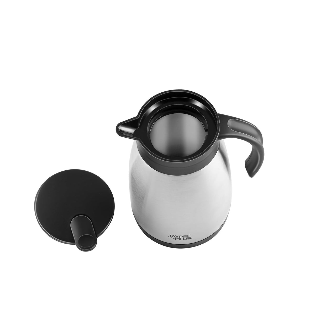 Jaypee Plus Elegant ISI Certified Stainless Steel Insulated Carafe 750 ml Kettle Double Wall Vacuum Flask Heat & Cold Retention Easy to Carry for Kitchen, Office, Outdoor & Restaurant,Silver