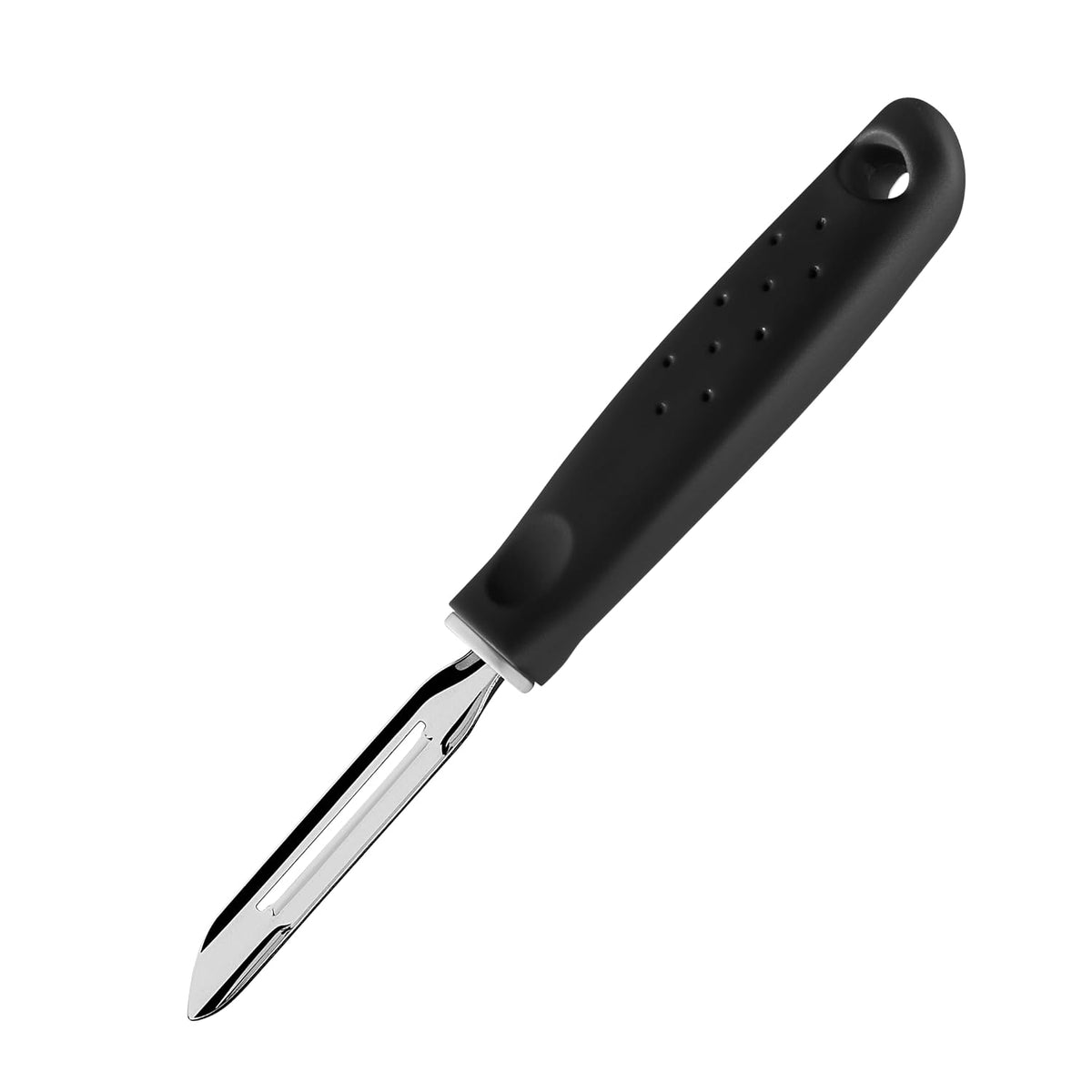 Tramontina Utilita Stainless-Steel Potato Peeler – Black Polypropylene Handle – Ideal for Peeling Potatoes, Carrots, Cucumbers, & More