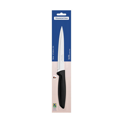 Tramontina Plenus 6-Inch Utility Knife – Stainless Steel Blade with Sword-Shaped Tip and Black Polypropylene Handle, Dishwasher Safe