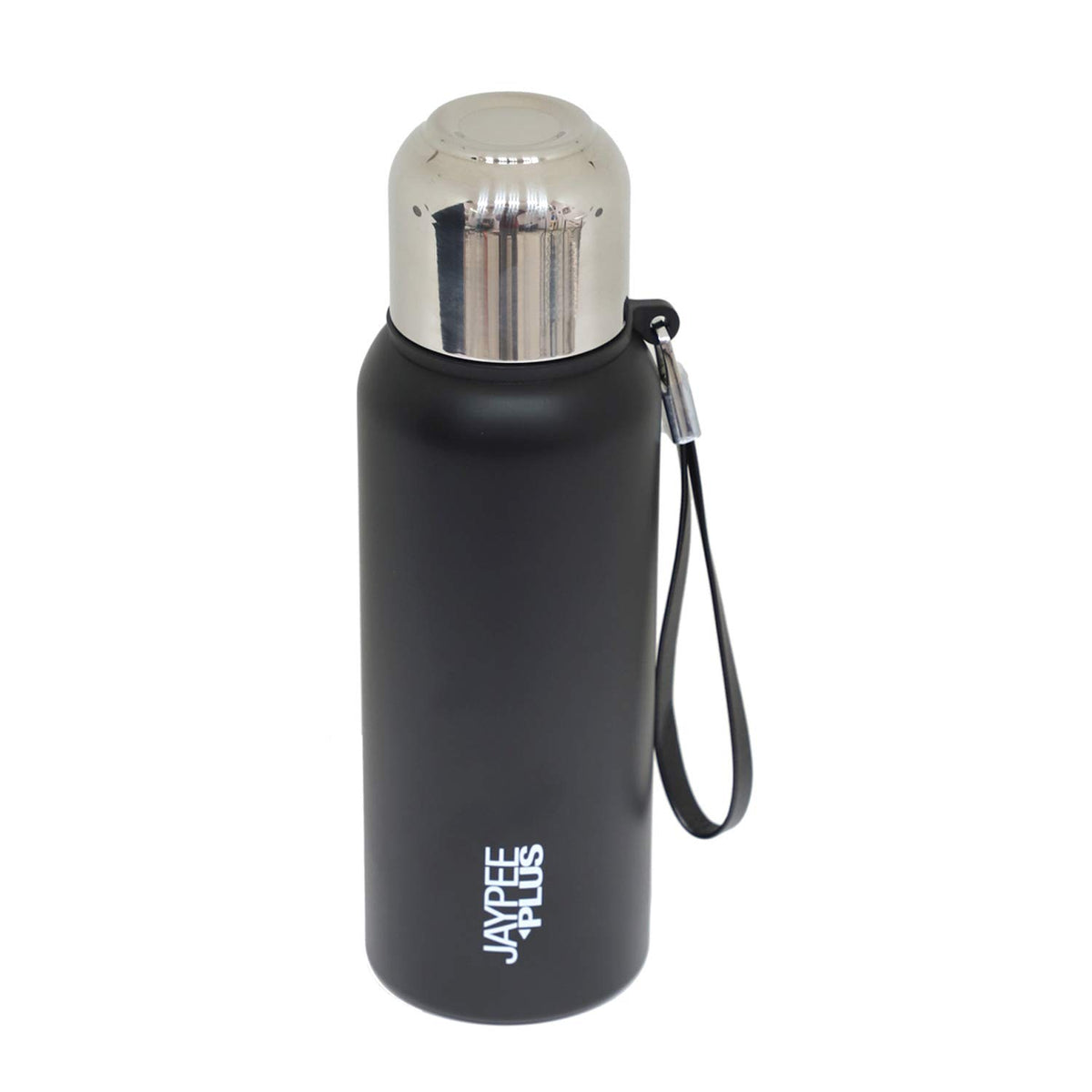 Jaypee Plus Quebec 304 Stainless Steel Double Wall Thermosteel Vaccum Insulated 24 Hours Hot and Cold Water Bottle |Leakproof Flask|Ideal for School, Office & Travel - 700 ml, (Black)