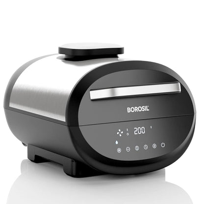 Borosil Best 6.1 L Air Fryer | 4 in 1 Function with QuickFry Technology, Auto Off Function | Air Fryer for Bake, Grill, Roast, Reheat etc. | 90% Less Oil | 2 Year Warranty | Black