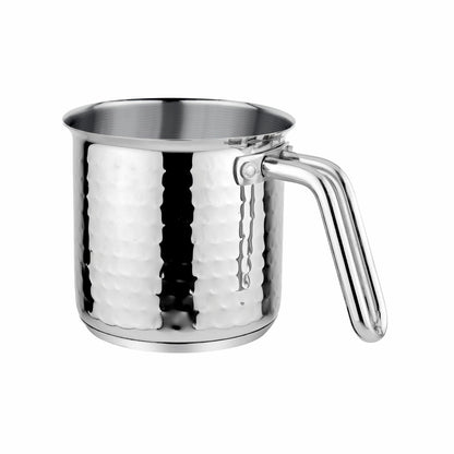 Prabha Xenon IB Milk Pot Hammered | 11cm | 1L | Stove & Induction Cookware | Heat Surround Cooking | Hammered Milk Pot | Sauce Pan, Tea Pan, Egg Boiler, Water Boiler with Handle