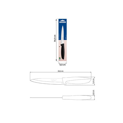 Tramontina Plenus 6-Inch Utility Knife – Stainless Steel Blade with Sword-Shaped Tip and Black Polypropylene Handle, Dishwasher Safe
