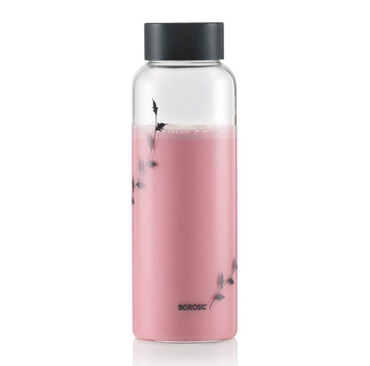 Borosil Crysto Krip Glass Water Bottle, 1 L, Transparent