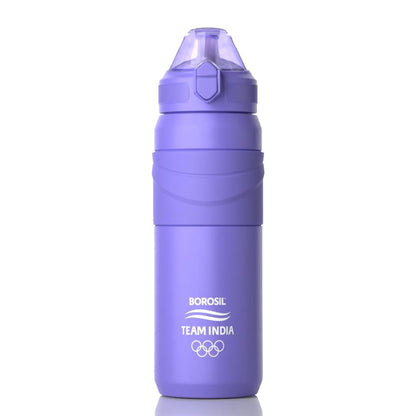 Borosil Hydra Adventure Veri Peri 560 ml Stainless Steel Kids Water Bottle | Double Wall Vacuum Insulated Thermo Flask | 8 hrs Hot & Cold | Leakproof, Sipper | Bottle for Gym, Office, School | Purple