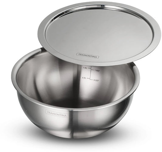 Tramontina Aeion Triply,Non toxic Tasla with Lid 3 L capacity 22 cm diameter (Triply, Stainless Steel, Induction Bottom)