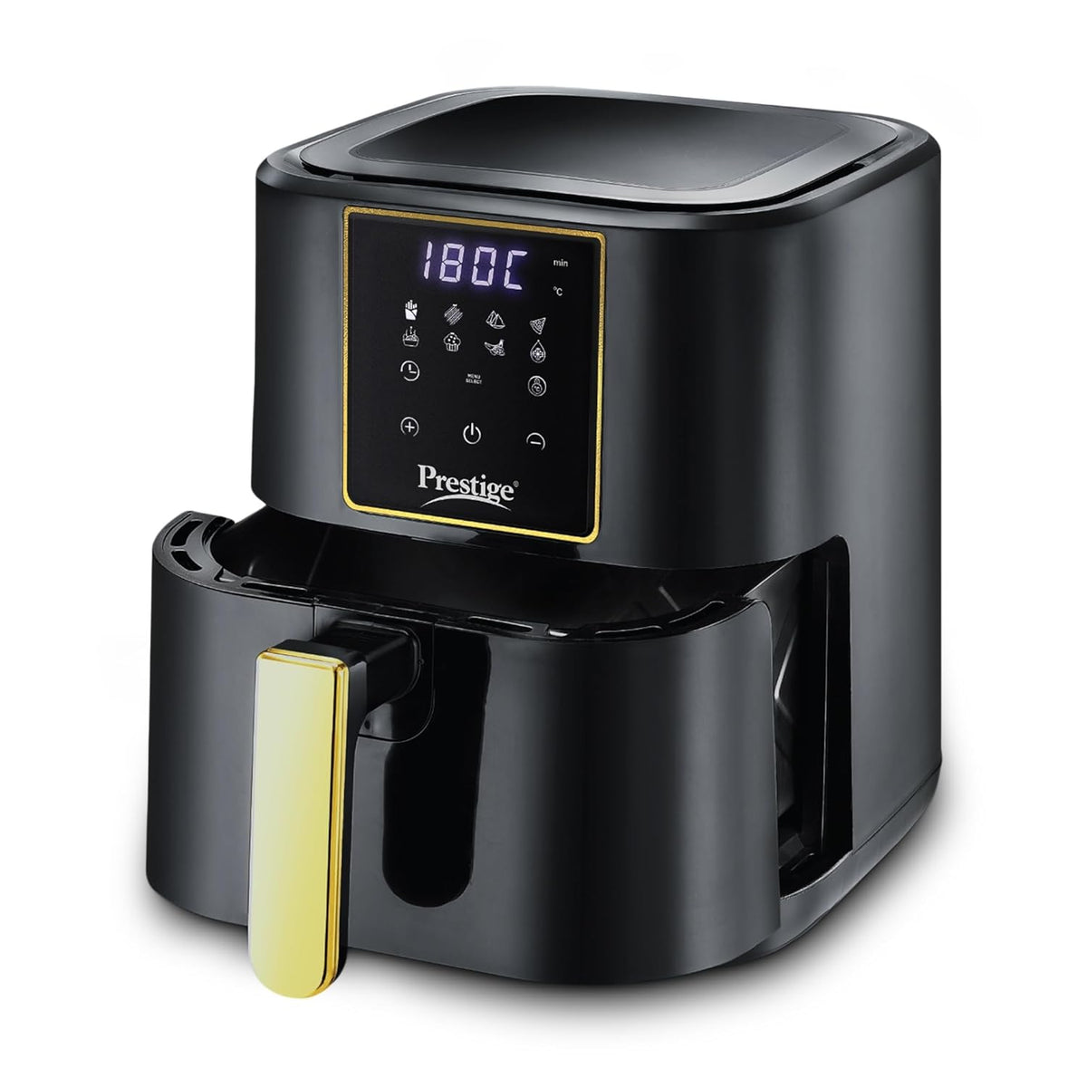 Prestige Nutrifry 4.5L Digital Air Fryer| 80% less Oil Consumption | 8 Preset Menu | Fry, Grill, Roast, Bake, Reheat | Digital Display | 1200 Watts | Easy to Clean | 1Y Warranty | ISI Certified