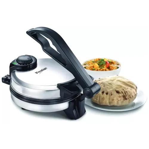 Prestige PRM 3.0 900-Watt Plain Plate Roti Maker (Silver) | Non-Stick Coating, 1 Year Warranty