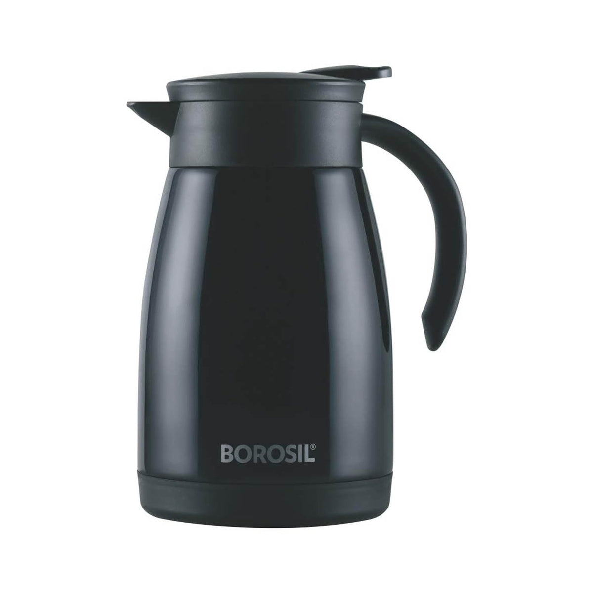 Borosil Stainless Steel Teapot with Handle | Double Wall Vacuum Insulated Thermosteel Carafe | BPA Free Jug for Tea/Coffee & Juice | 18 Hours Hot & 24 Hours Cold | 1 Year Warranty (Black, 1.5L)