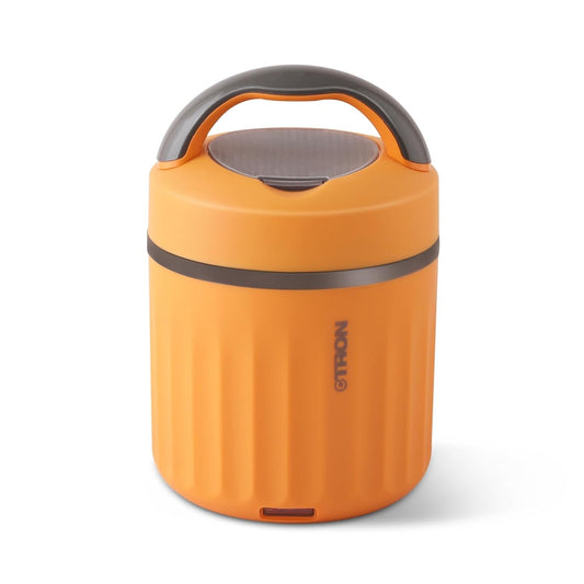 Jaypee Plus Etron Auto Cut Off Electric Lunch Box with 3 Stainless Steel containers 300X3 ml Lunch Box for Office, Travel Easy to Carry Handle Convenience case for Power Cord Food Grade,Orange