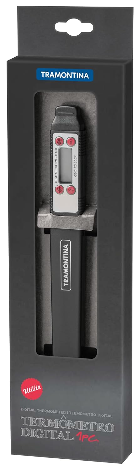 Tramontina Utilità Digital Cooking Thermometer – Quick-Read Display & Stainless Probe – Ideal for Meat, Grilling, Roasting, Frying & More