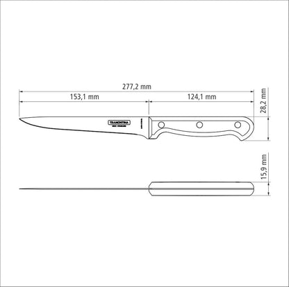 TRAMONTINA Ultracorte 6-Inch Boning Knife | Stainless Steel Blade | Black Polypropylene Handle | Dishwasher Safe | Antimicrobial Protection