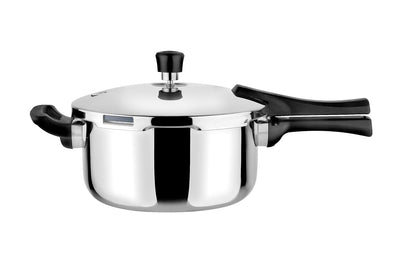 Prabha Stainless Steel Pressure Pan Outer Lid 2 Litre | Tri-Ply Whizz Cookers Manual | Kitchen Cookware Pots & Pans | ISI Certified Fast & Safe Healthy Cooking | Gas & Induction