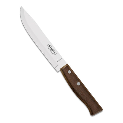 TRAMONTINA Tradicional 15cm / 5.9" Kitchen Knife | Stainless Steel Blade Multi-Purpose Kitchen/Cooking Knife | Straight/Plain Edge | Brown Ipe Wood Handle | Made in Brazil | 5 Year Warranty