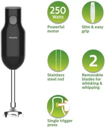 PHILIPS Alloy Steel Hl1655/02 Hand Blender 250W Black, 250 Watts