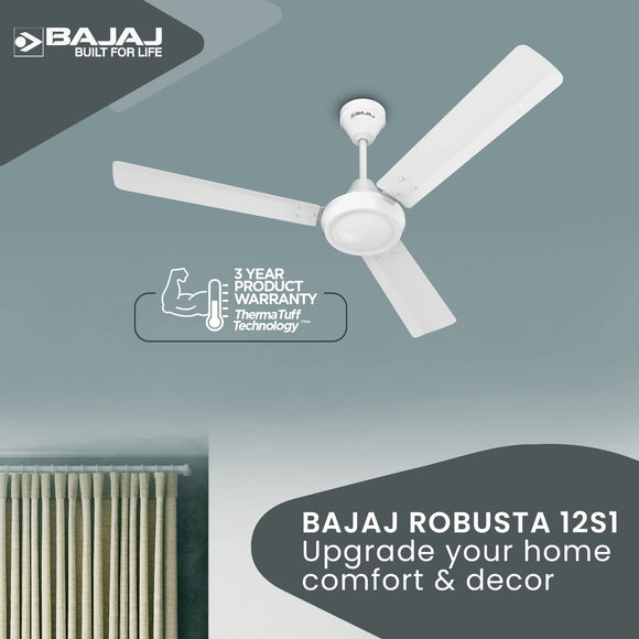 Bajaj Robusta 12S1 1200mm Base White Ceiling Fan