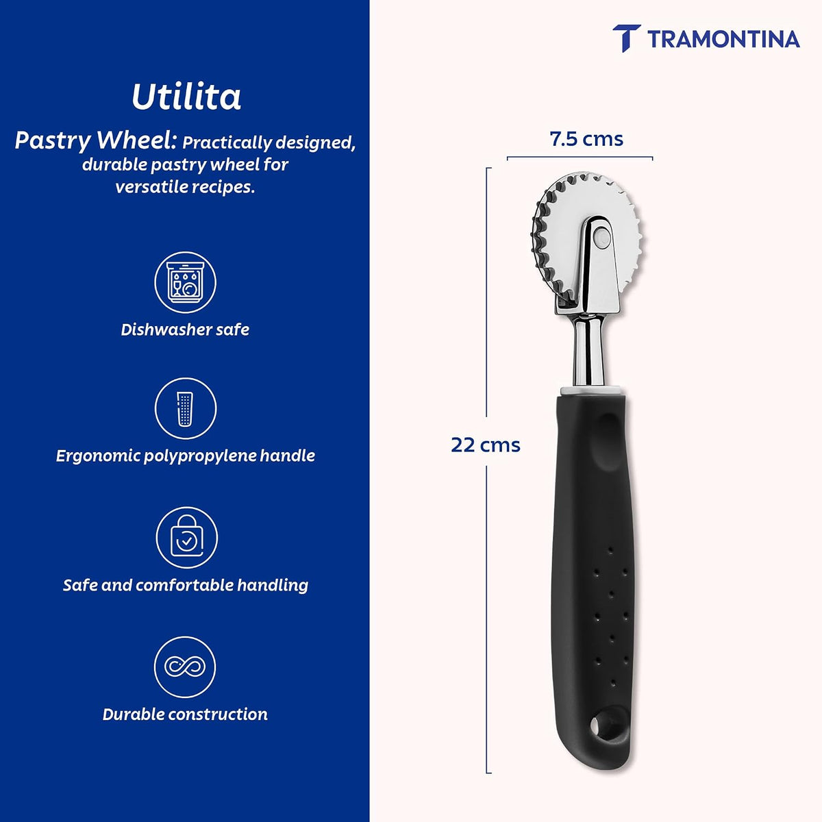 Tramontina Utilita Pastry Wheel 4 cm- Black