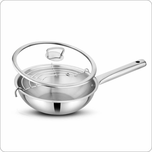 Prabha Elante Triply Wok With Glass Lid