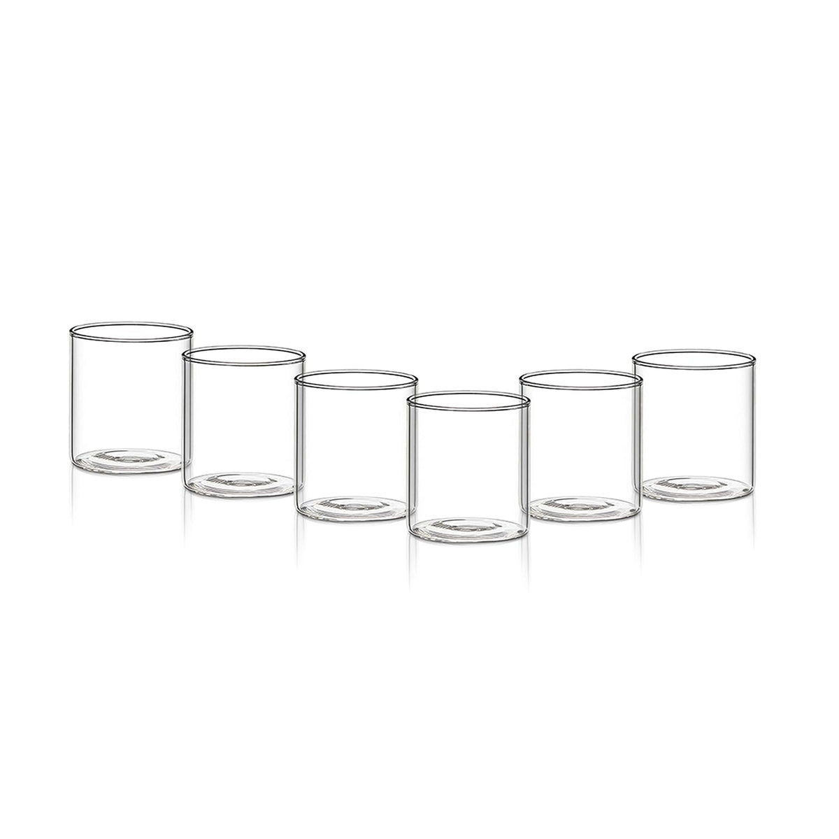 Borosil 205ml 6pc Vision Transparent Glass Set | Made in India Borosilicate Glass Tumblers for Drinking Water, Cold Drinks | Flame Proof, Microwave & Dishwasher Safe | for Daily use & Gifting.
