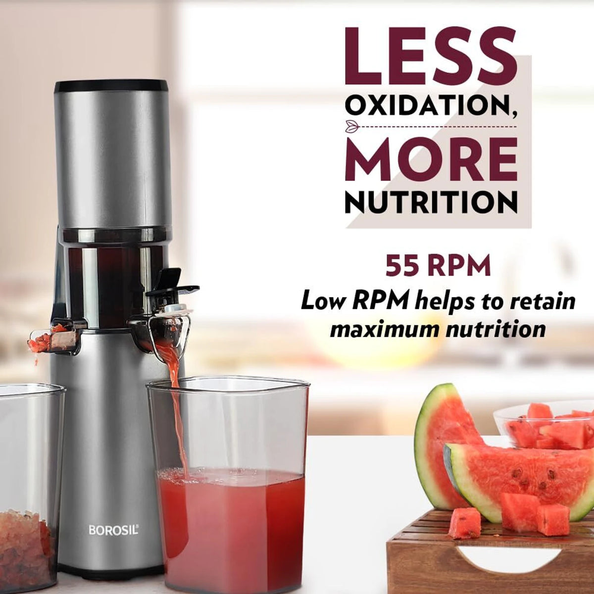BOROSIL Smart Juicer 200 W Juicer (BSJU13WB03 | 1 Jar | Grey)