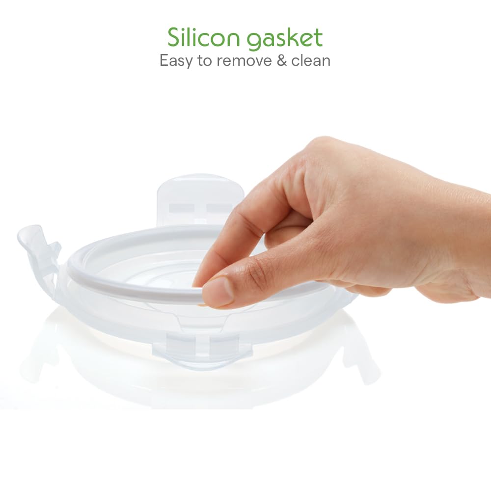 Borosil Klip N Store 320ml Round Glass Food Storage Container with Air Tight Lid