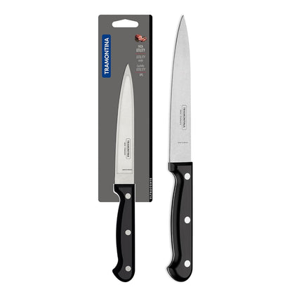 TRAMONTINA Ultracorte 15cm / 5.9" Utility Knife | Sharp Stainless Steel Blade | Multi-Purpose Kitchen Knife | Straight/Plain Edge | Polypropylene Handle | Made in Brazil | 5 Year Warranty