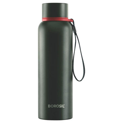 Borosil Hydra Trek 700 ml Stainless Steel Water Bottle Double Wall Vacuum Insulated Flask, Green