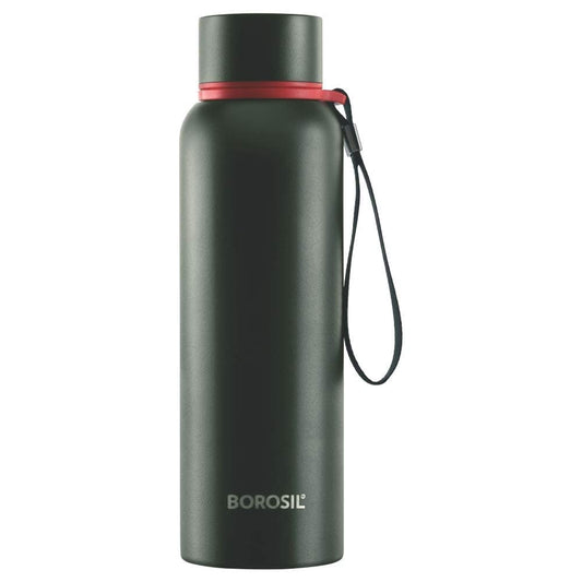 Borosil Hydra Trek 700 ml Stainless Steel Water Bottle Double Wall Vacuum Insulated Flask, Green